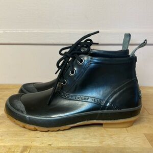 BOGS Charlot Gum Women's Black Rubber Lace Up Waterproof Ankle Boots Size 9